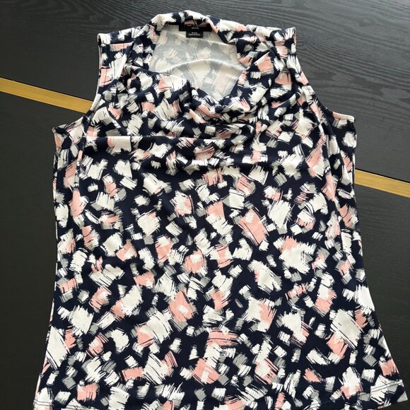 NU Options Tank with Cowl Neck Black/Pink/White Size XS-P EUC - Picture 2 of 6